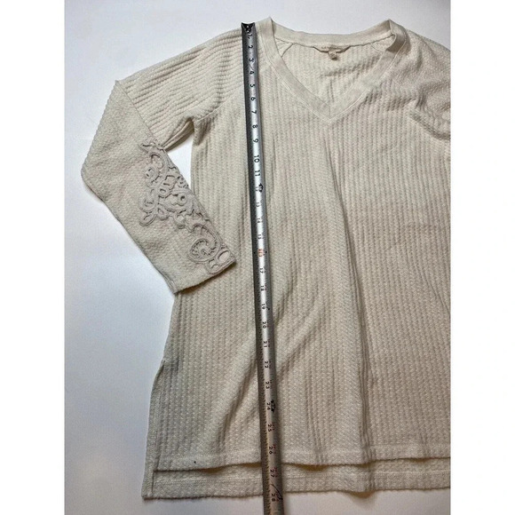 Soft Surroundings Thermal Top Knit small Embroidered Soutache Cuffs - Picture 5 of 8